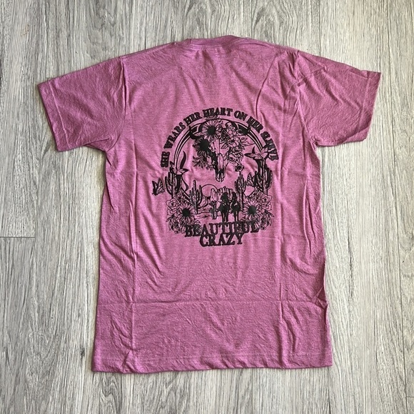 Beautiful Crazy She Wears Her Heart on Her Sleeve Graphic Tee - Picture 5 of 6